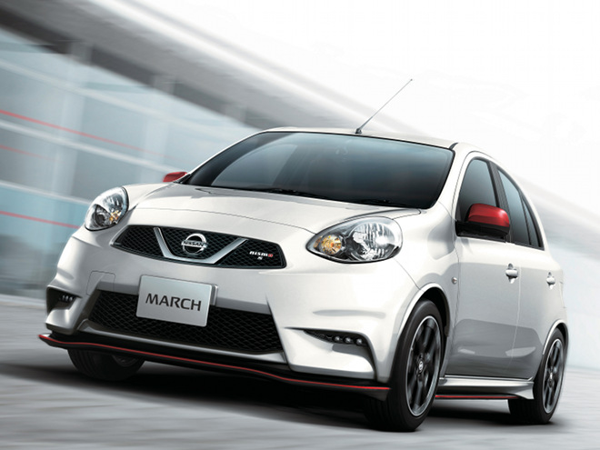 新たに追加されたマーチNISMO。スポーティな内外装とあわせ専用サスペンションが与えられ、優れたハンドリングと俊敏性を兼ね備える