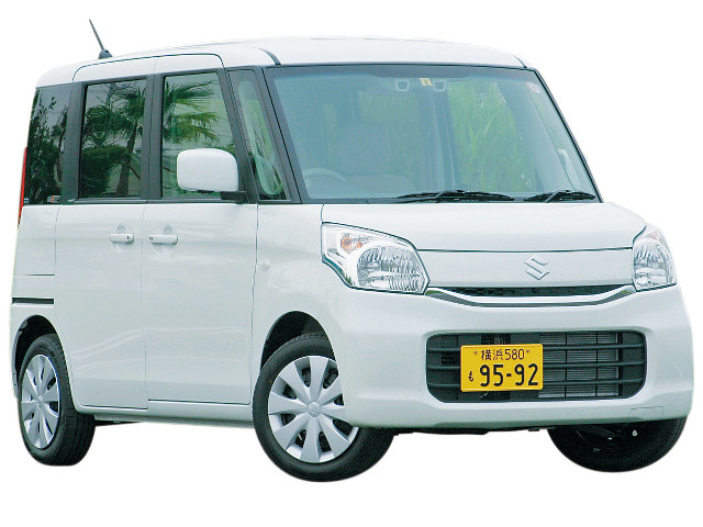 ▲パレット後継車として2013年3月に発売された現行スペーシア。最新モデルには、ステレオカメラ式の衝突被害軽減ブレーキ、ジェネレーターで静かに再始動するSエネチャージが採用されている