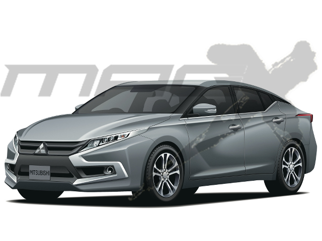 ▲もし、ギャランが日産から調達されることになったとしても、オリジナリティを保つためにフロントマスクの作り分けは実現してほしい。三菱のデザインテーマであるダイナミックシールドを織り込んでみては