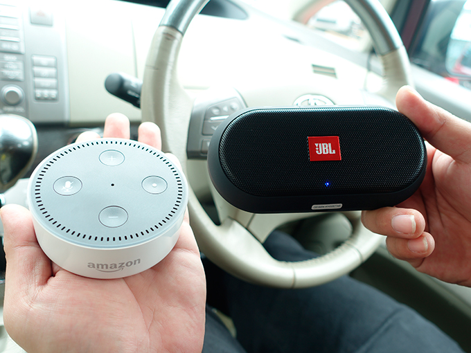▲AIスピーカーやBluetoothスピーカーは、果たして車用のスピーカーとして使えるのか検証します