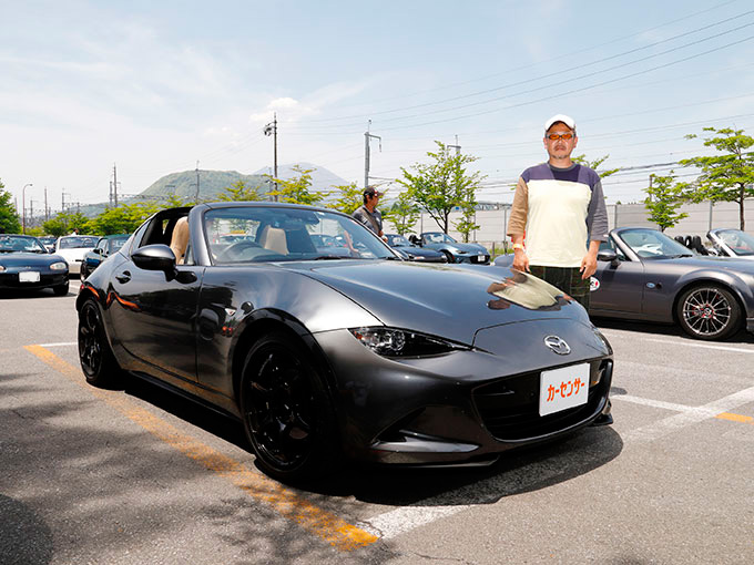 ▲大幅な改良を受けてエンジン出力が向上したモデルのロードスターRFを乗るサワタリさん